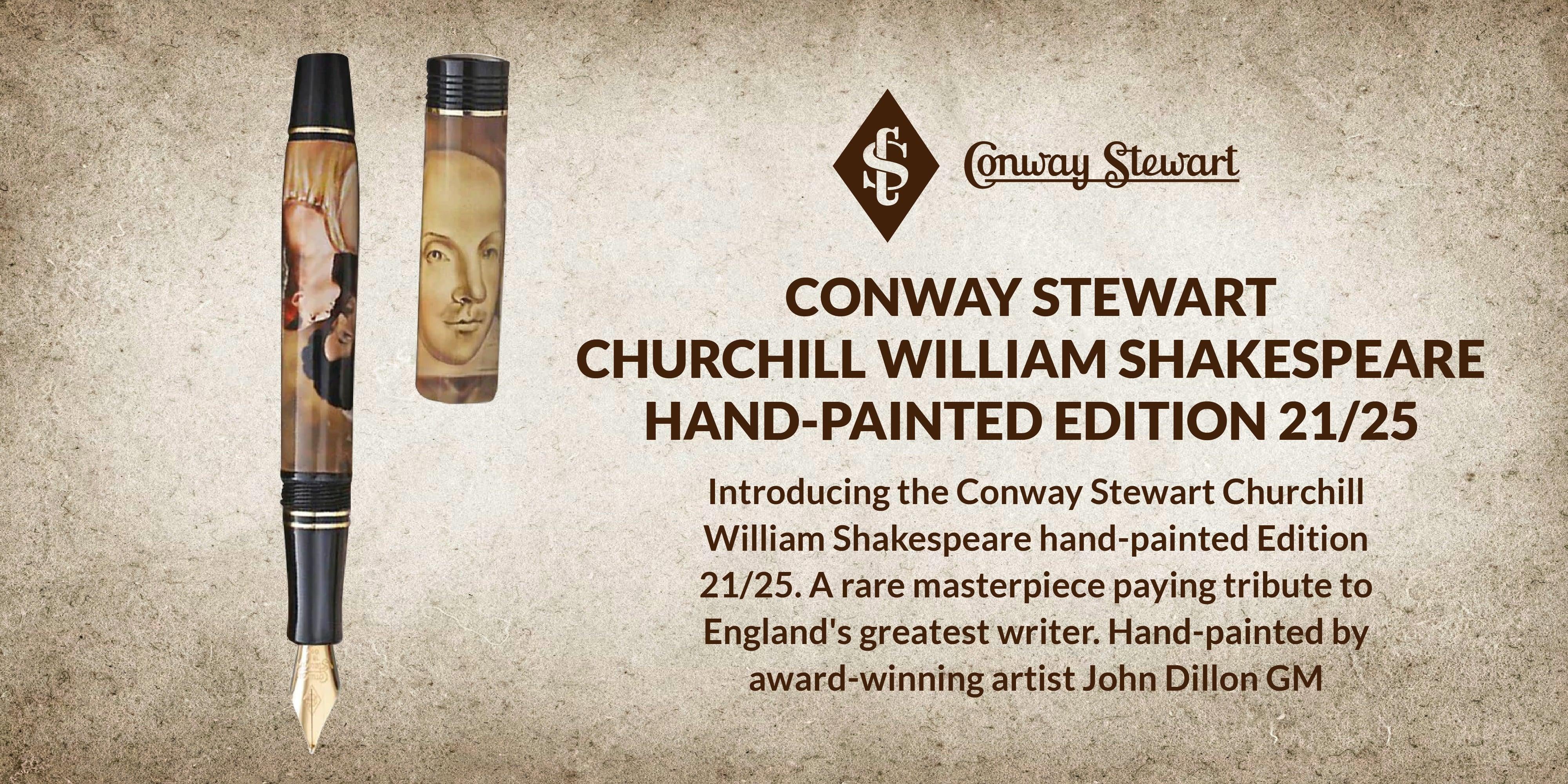 Conway Stewart Churchill William Shakespeare hand-painted Edition 21/25 - Conway Stewart