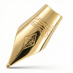 Size 5 nib in an all-gold finish with vintage-style engraving of the Conway Stewart signature and crest