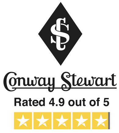 The Conway Stewart logo with a rating of 4.9 out of 5 stars, representing the company's high level of customer satisfaction