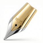 Size 5 nib in a two-tone silver and gold finish, engraved with the Conway Stewart signature and crest