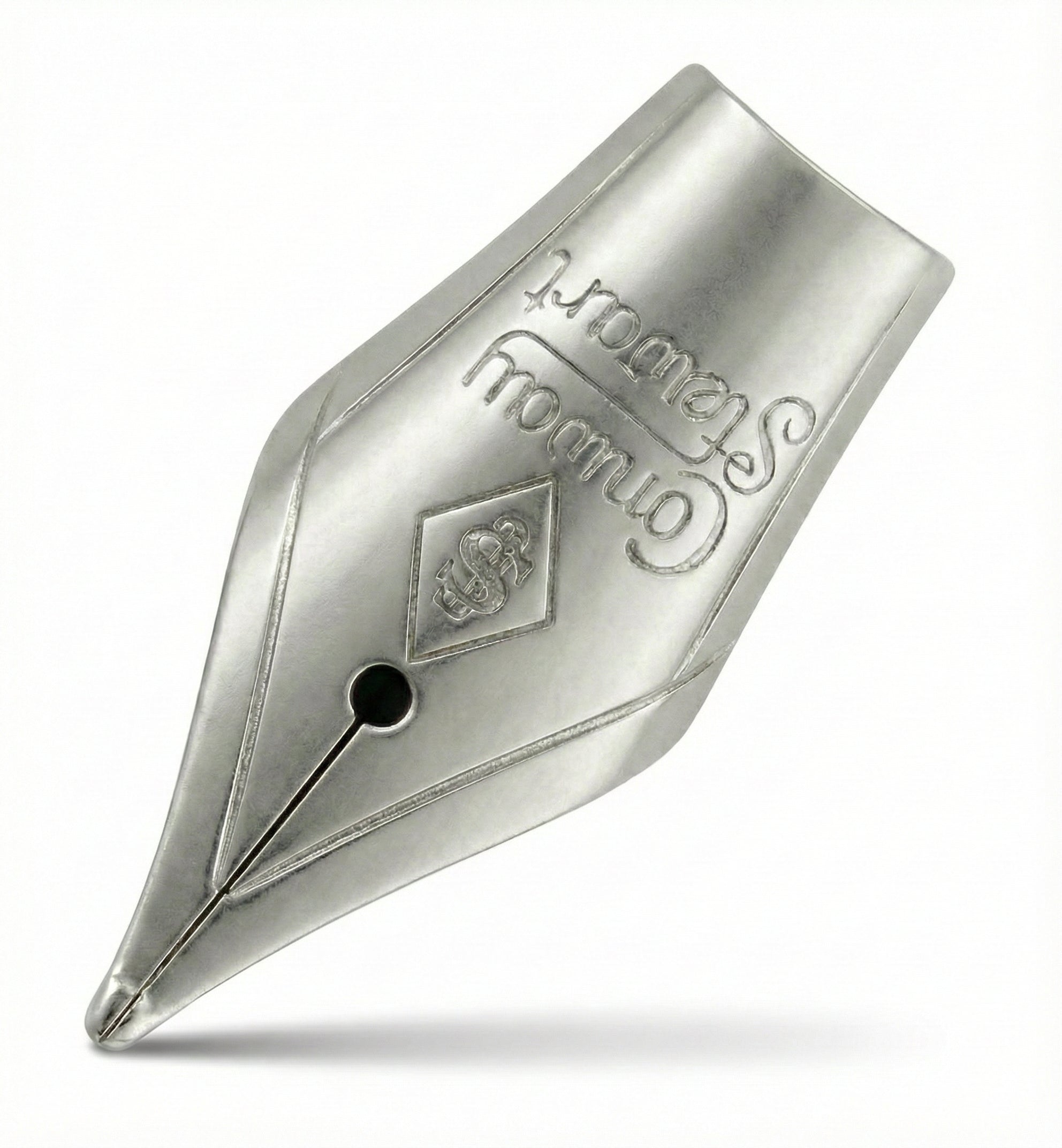 Size 5 nib in an all-silver finish, engraved with the Conway Stewart signature and crest